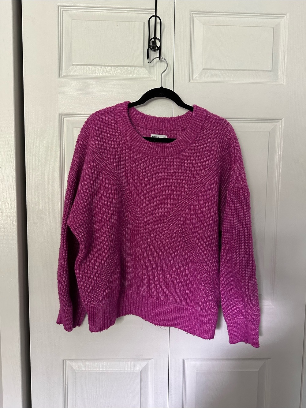 Sonoma Fuchsia Pink Chunky Knit Sweater